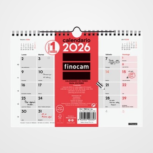 CALENDARI (2027) CATALAN FINOCAM PARET MENSUAL PER ESCRIURE LLARG S 110x235