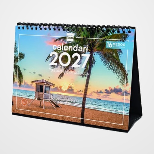 CALENDARI (2027) CATALAN FINOCAM SOBRETAULA IMATGES MENSUAL PER ESCRIURE S 210x150 PASATGES PARADISIACS