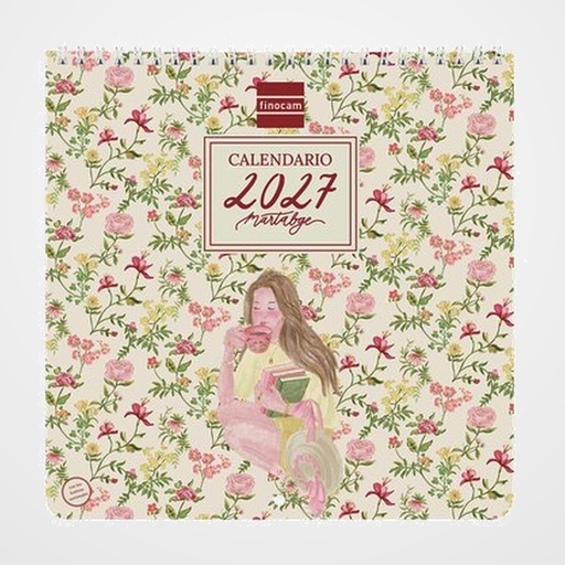 CALENDARIO (2027) FINOCAM PARED ESPIRAL ART MENSUAL PARA ESCRIBIR 210x210 MARTABGE