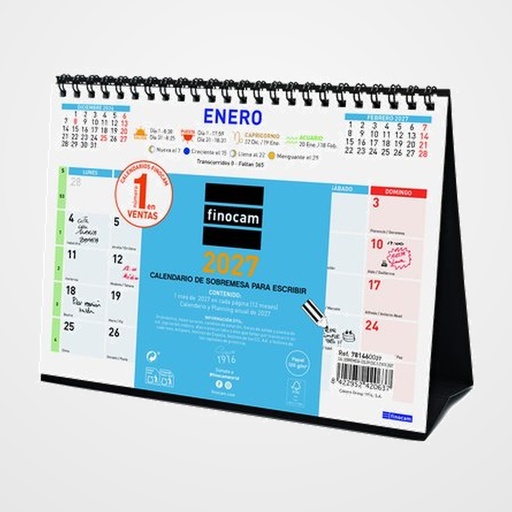 CALENDARIO (2027) FINOCAM SOBREMESA COLOR MENSUAL PARA ESCRIBIR S 210x150