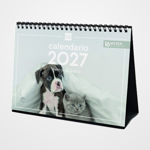 CALENDARIO (2027) FINOCAM SOBREMESA IMAGENES MENSUAL PARA ESCRIBIR S 210x150 PERROS Y GATOS
