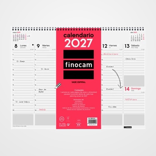 CALENDARIO (2027) FINOCAM VADE ESPIRAL S/V 420x310