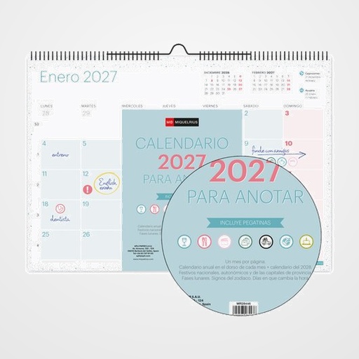 CALENDARIO (2027) MIQUELRIUS PARED TRENDS LOVELY MENSUAL PARA ESCRIBIR A3 420x296