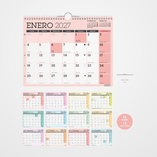 CALENDARIO (2027) SENFORT PARED CLASSIC MENSUAL PARA ESCRIBIR 420x300