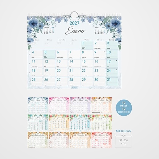 CALENDARIO (2027) SENFORT PARED VINTAGE MENSUAL PARA ESCRIBIR 310x240