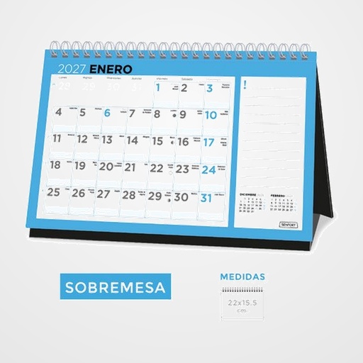 CALENDARIO (2027) SENFORT SOBREMESA BASIC MENSUAL 220x155