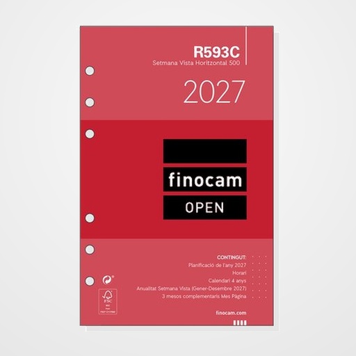 RECAMBIO AGENDA ANUAL (2027) CATALAN FINOCAM R593C OPEN 500 117x181 ANUALIDAD S/V APAIS.