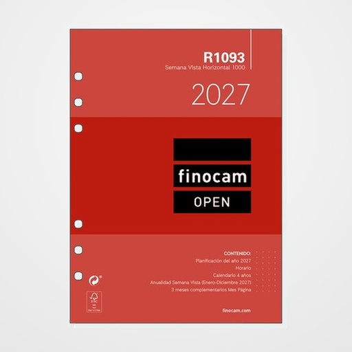RECAMBIO AGENDA ANUAL (2027) FINOCAM R1093 OPEN 1000 155x215 ANUALIDAD S/V APAIS.