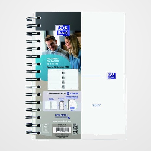 RECAMBIO AGENDA ANUAL (2027) OXFORD MY FAB WIRE-O A5 210x150 D/P