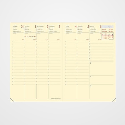 RECAMBIO AGENDA ANUAL (2027) QUO VADIS AFFAIRES PRESTIGIO SP 150x100 S/V 2 PAG.