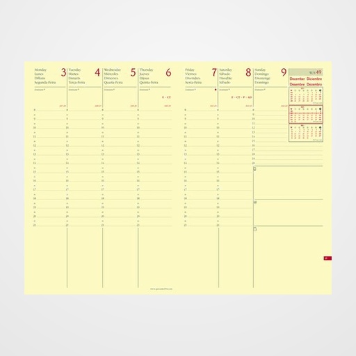 RECAMBIO AGENDA ANUAL (2027) QUO VADIS MINISTRE PRESTIGIO SP 240x160 S/V 2 PAG.