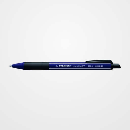 BOLIGRAFO STABILO RETRACTIL POINTBALL WILDFLOWERS AZUL MARINO
