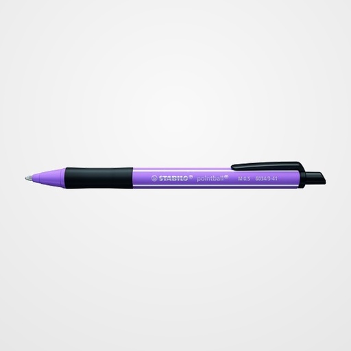 BOLIGRAFO STABILO RETRACTIL POINTBALL WILDFLOWERS LILA GRISASEO