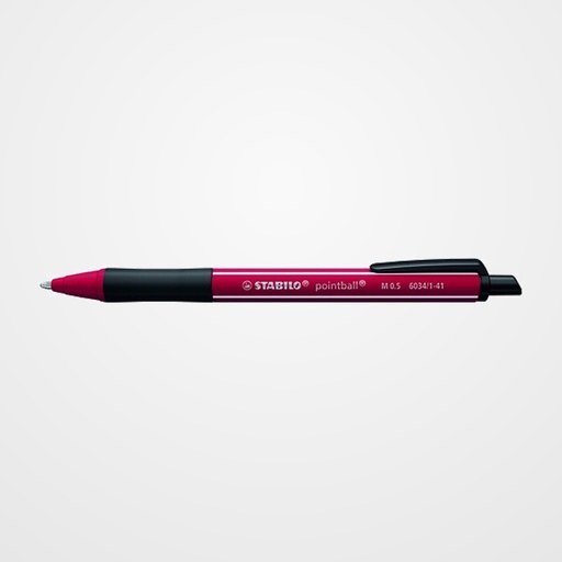BOLIGRAFO STABILO RETRACTIL POINTBALL WILDFLOWERS ROJO BORGOÑA