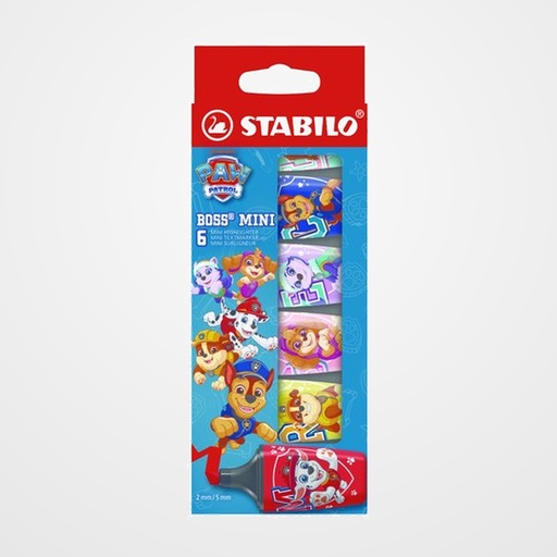 MARCADOR FLUOR STABILO BOSS MINI PATRULLA CANINA ESTUCHE de 6