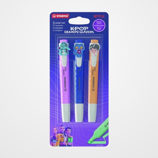 MARCADOR FLUOR STABILO SWING COOL 275 K-POP SAJA BOYS BLISTER de 3