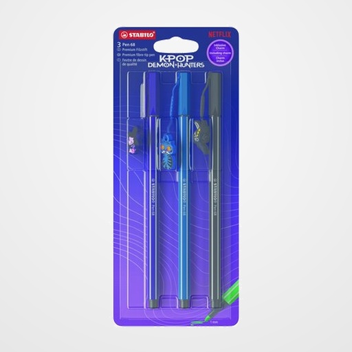 ROTULADOR FIBRA STABILO PEN 68 K-POP SAJA BOYS BLISTER de 3