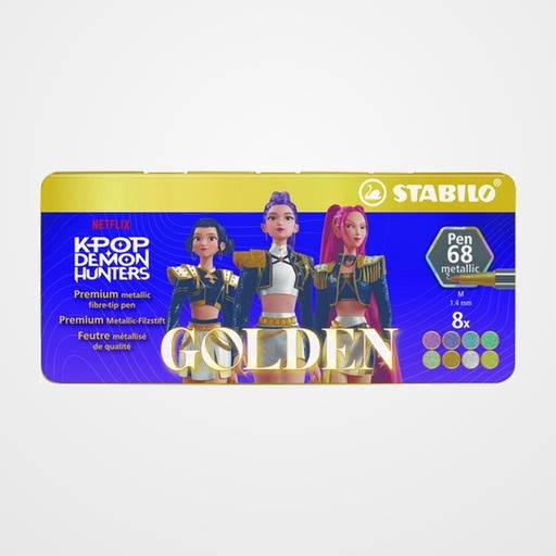 ROTULADOR FIBRA STABILO PEN 68 METALLIC K-POP ESTUCHE DE METAL de 8