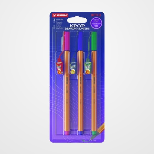 ROTULADOR FIBRA STABILO POINT 88 K-POP BLISTER de 3