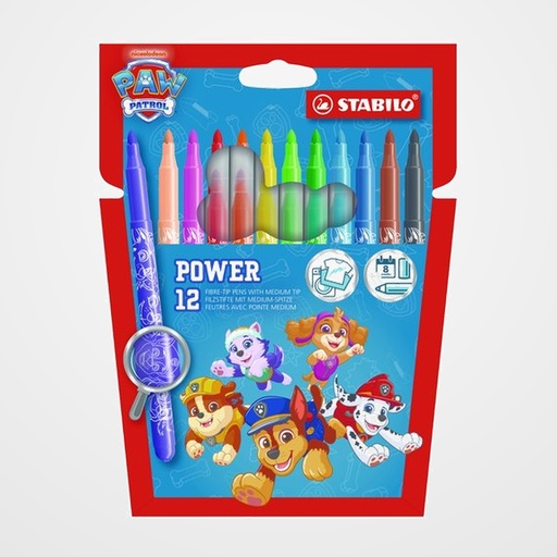 ROTULADOR FIBRA STABILO POWER PATRULLA CANINA ESTUCHE de 12