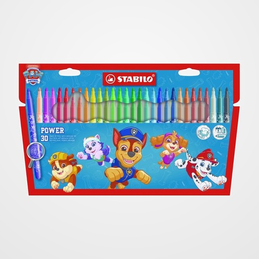 ROTULADOR FIBRA STABILO POWER PATRULLA CANINA ESTUCHE de 30