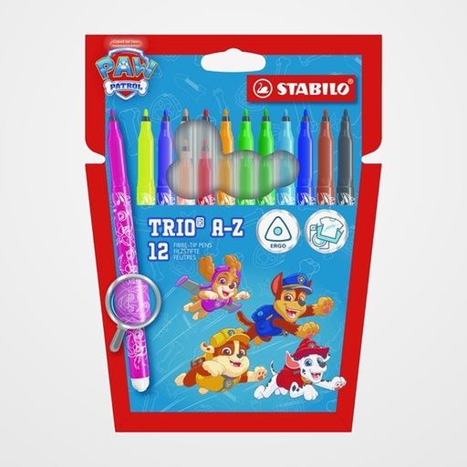 ROTULADOR FIBRA STABILO TRIO A-Z PATRULLA CANINA ESTUCHE de 12