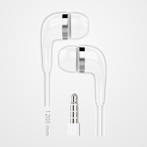 AURICULARES TECH-ONE-TECH SOFT EARTECH DE BOTON CON CONECTOR JACK MICROFONO INTEGRADO BLANCO
