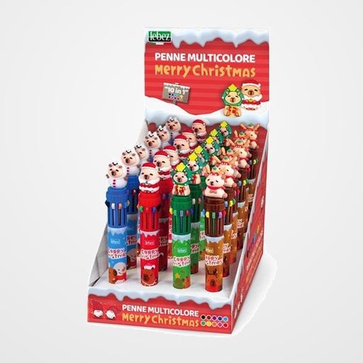 BOLIGRAFO de 10 COLORES PRYSE CAPIBARA NAVIDAD SURTIDOS (4 mod.)