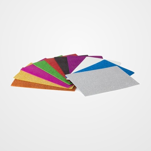 GOMA EVA PRYSE PURPURINA BIODEGRADABLE HOJA 40x60 cm PLATA PAQUETE de 10