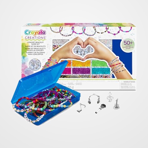 JUEGO CRAYOLA CREATIONS SUPER SET DE CUENTAS PARA PULSERAS MUSICA Y CONCIERTOS (+8 años)