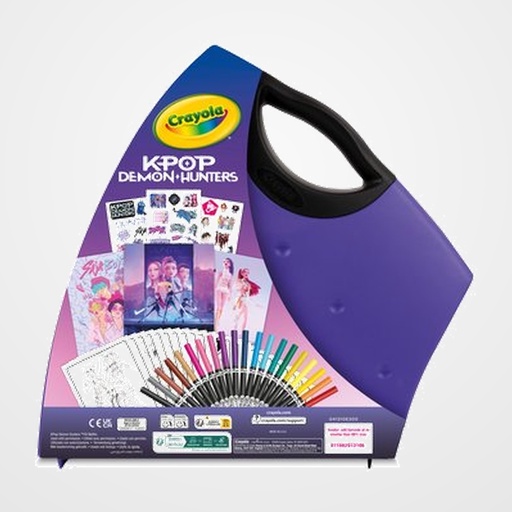 JUEGO CRAYOLA K-POP DEMON HUNTERS SUPER MALETÍN TRENDY 65 PIEZAS (+8 años)