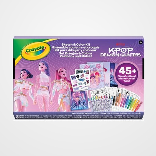 JUEGO CRAYOLA K-POP DEMON HUNTERS SUPER SET ACTIVIDADES 45 PIEZAS (+8 años)