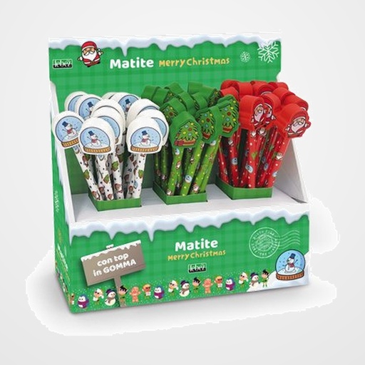LAPIZ PRYSE con GOMA NAVIDAD SURTIDOS (3 mod.)