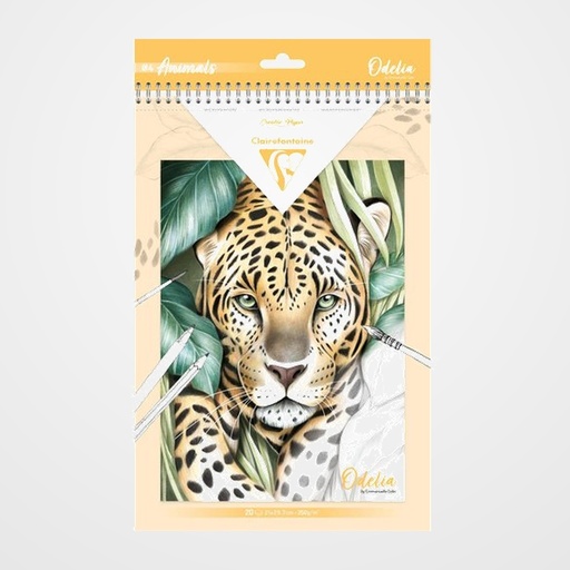 LIBRO DE COLOREAR CLAIREFONTAINE ODELIA A4 250g 20h ANIMALES