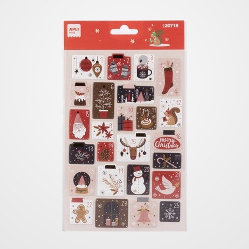 STICKERS APLI BOLSA 1h NAVIDAD XMAS CUADROS  (20718)