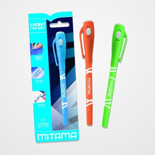 BOLIGRAFO MITAMA 2 FUNCIONES LUZ UV Y TINTA AZUL BLISTER de 1