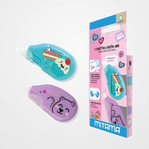 CORRECTOR CINTA MITAMA GOOD VIBES  5 mm x 5 m BLISTER de 2 SURTIDOS