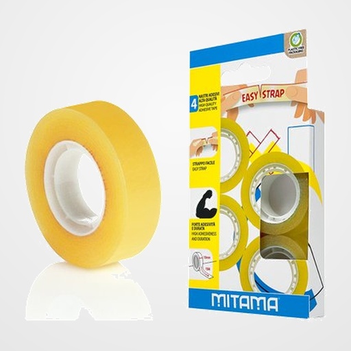 CINTA ADHESIVA MITAMA TRANSPARENT rollo 33x15 ESTUCHE de 4
