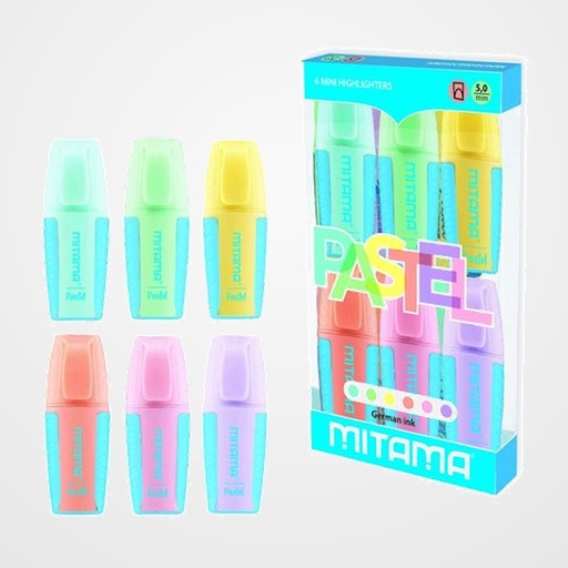 MARCADOR FLUOR MITAMA MINI PASTEL ESTUCHE de 6