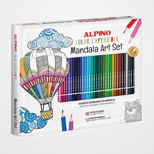 LAPICES de COLORES ALPINO COLOR EXPERIENCE MANDALA ART SET CAJA de 48 (Incluye libro con 50 mandalas)