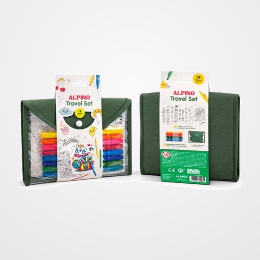 ROTULADOR FIBRA ALPINO COLOR DUAL TRAVEL SET de 12