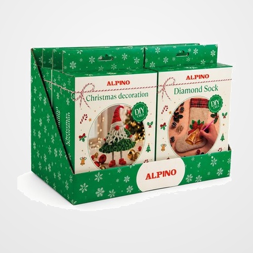 SET DE MANUALIDADES ALPINO KITS DIY CHRISTMAS SURTIDO EXPOSITOR de 8