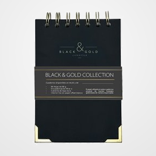 BLOC DOHE BLACK&GOLD tapa EXTRA A6 96h 80gr LISO NEGRO