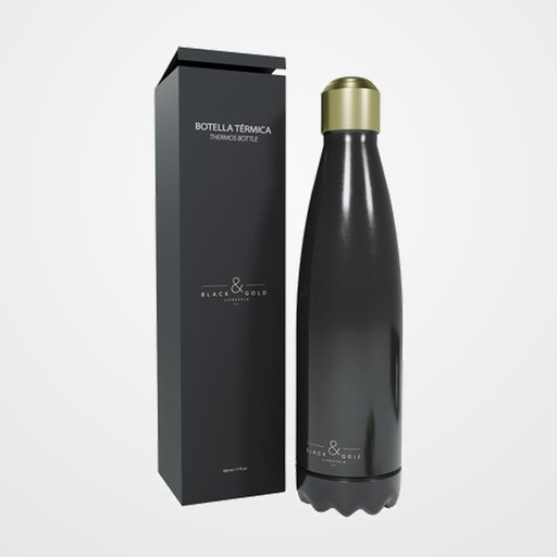 BOTELLA ISOTERMICA DOHE BLACK&GOLD 500ml NEGRO