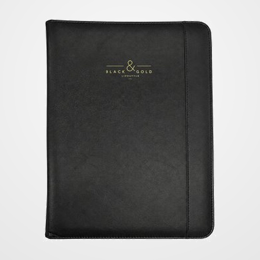 CARPETA de CONGRESOS PORTADOCUMENTOS DOHE BLACK&GOLD con BLOC 25h LISO NEGRO
