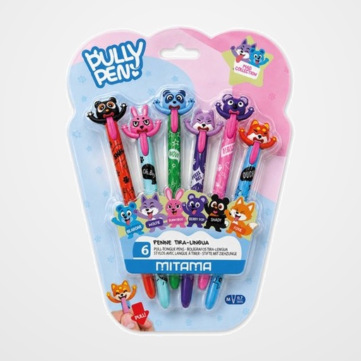 BOLIGRAFO MITAMA PULLY PEN 0,7 mm AZUL MAD COLLECTION BLISTER de 6