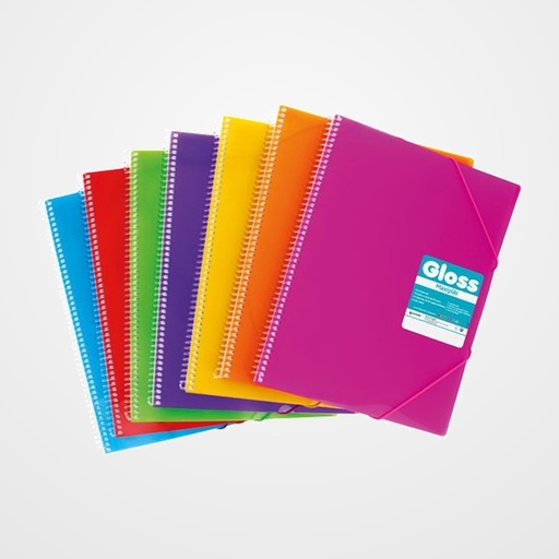 CARPETA FUNDAS (TARIFARIO) GRAFOPLAS ESPIRAL PP RIGIDO MAXIPLAS GLOSS A4 20 F.ROJO