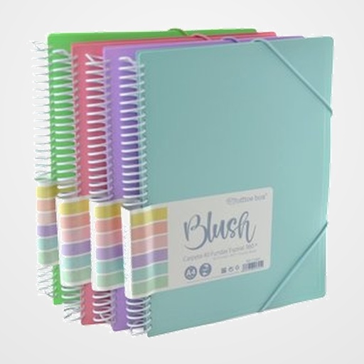 CARPETA FUNDAS (TARIFARIO) OFFICE BOX ESPIRAL PP A4 BLUSH 40 F. SURTIDO (4 col.)