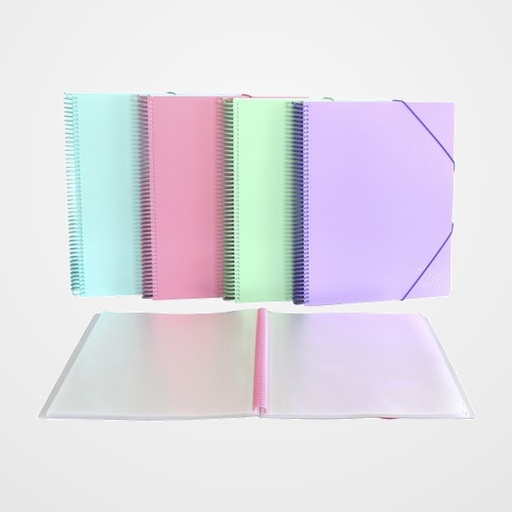 CARPETA FUNDAS (TARIFARIO) SENFORT PASTEL PP A4 con GOMA 40 F. SURTIDO DE 4