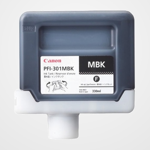 CARTUCHO INKJET CANON PFI-301MBK IMAGEPROGRAF iPF8000/iPF8000S/iPF9000 NEGRO MATE 330 ML. (1485B001AA)